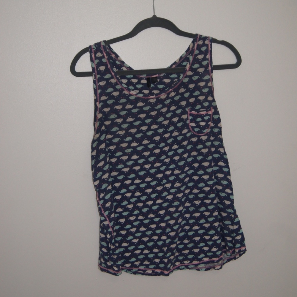 Women's Navy Blue Whale print Pajama Set size Large